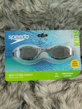 Speedo Kids Swim Goggles - Black Frames with Multicolor Print